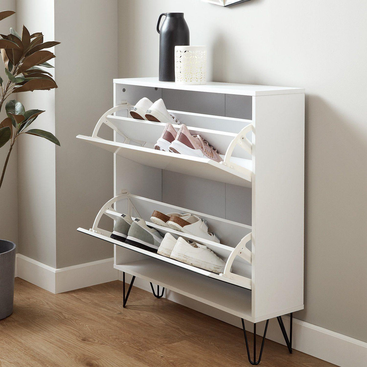 Anderson Shoe Cabinet - 2 Door - White
