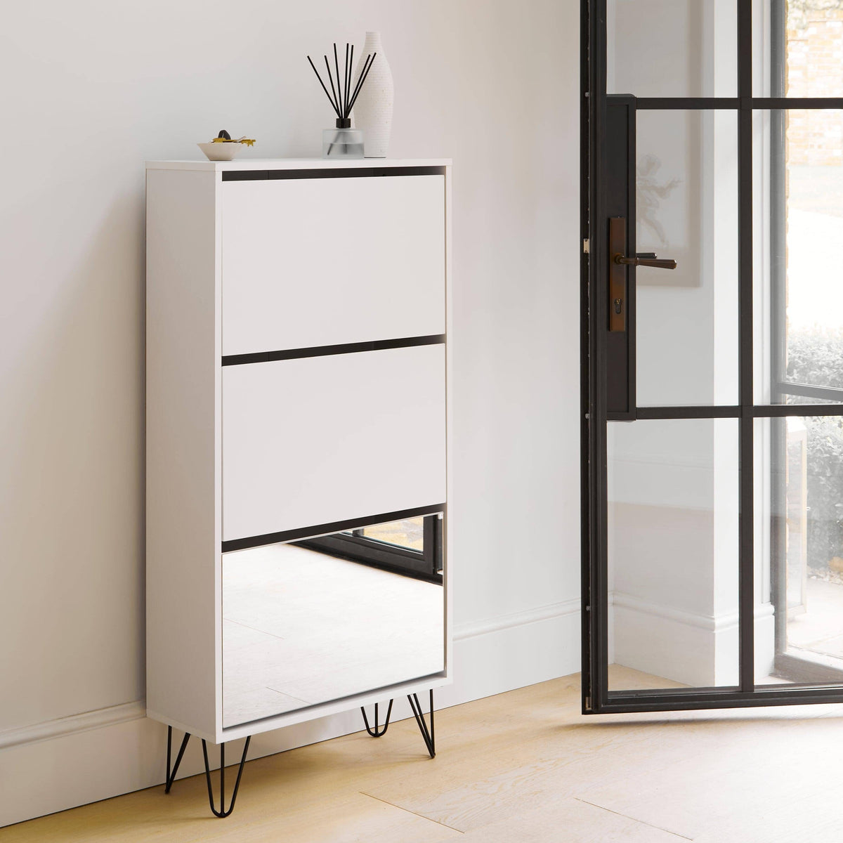 Anderson Shoe Cabinet - 3 Door - White