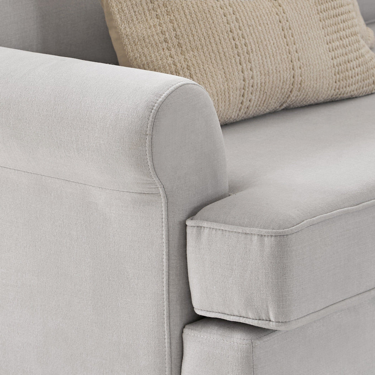 Annabelle Chaise Corner Sofa - Cloud Grey with Pale Oak Legs