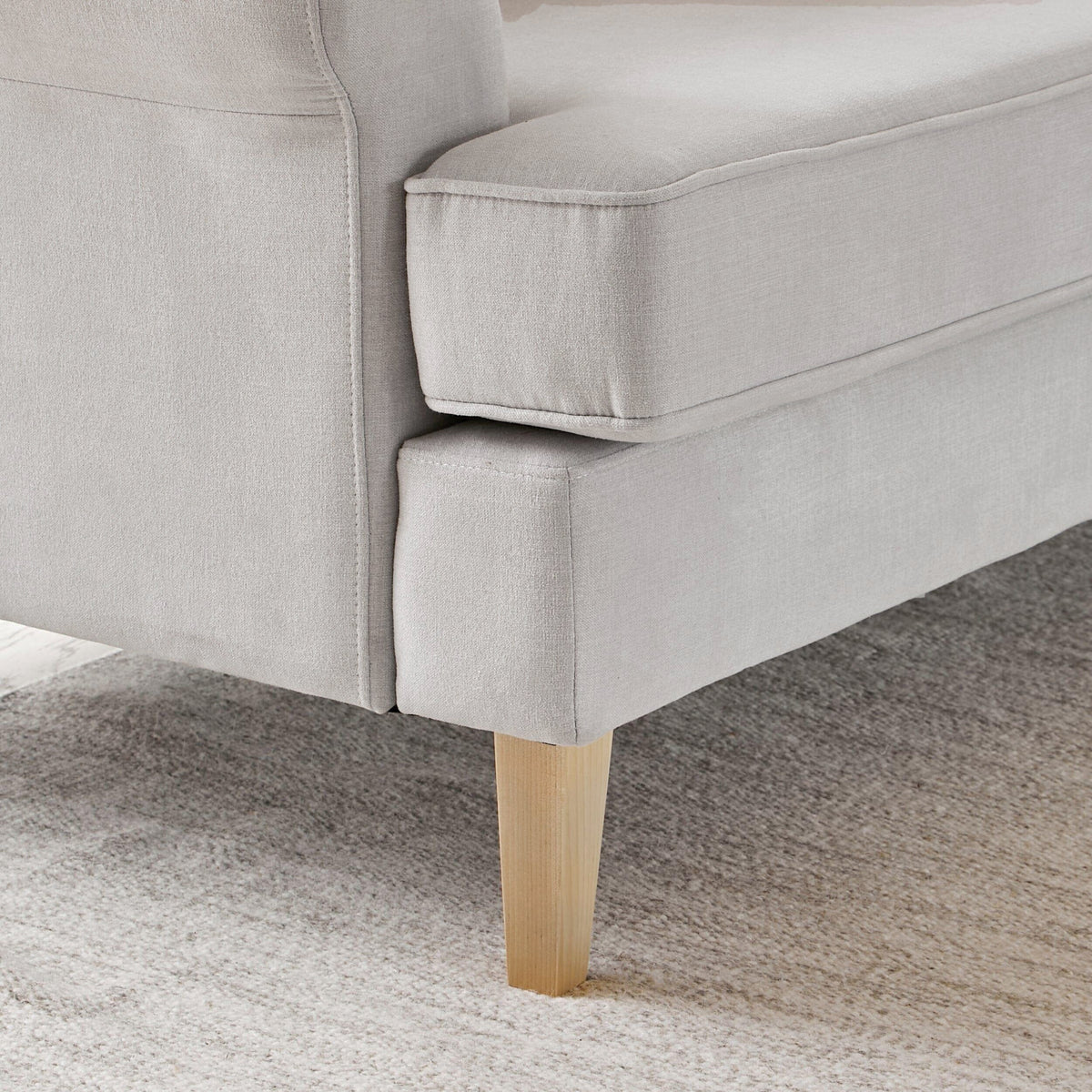 OUTLET - Annabelle Chaise Corner Sofa - Cloud Grey with Pale Oak Legs