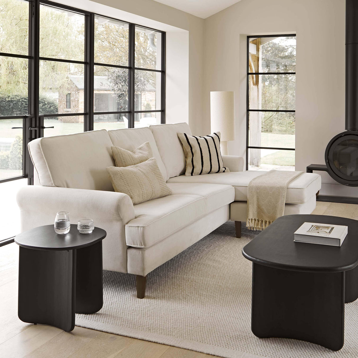 Annabelle Chaise Corner Sofa - Natural Ivory