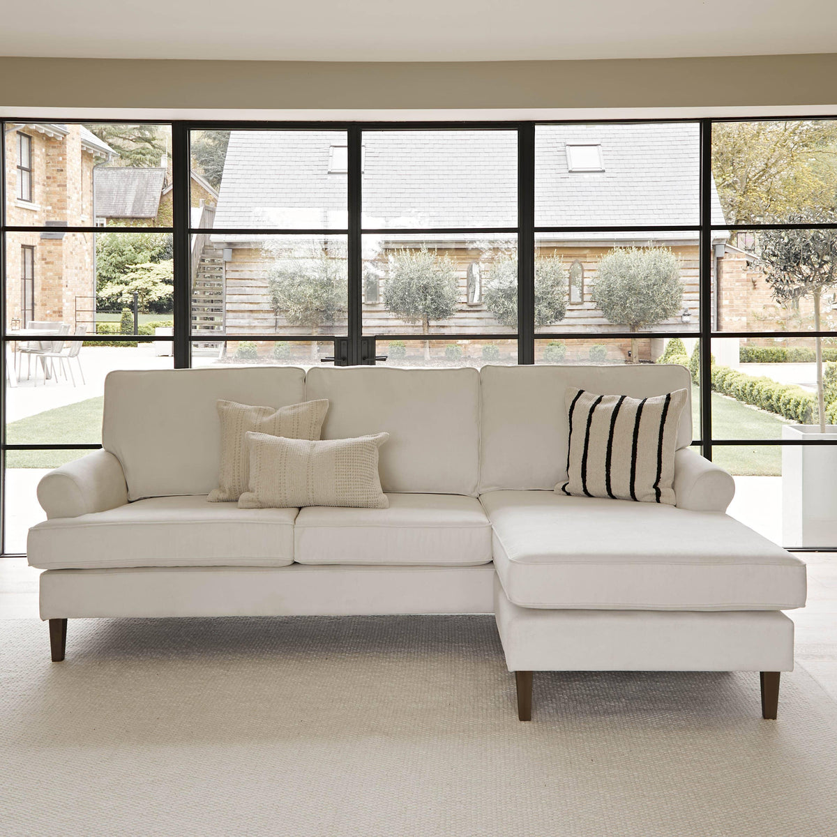 Annabelle Chaise Corner Sofa - Natural Ivory