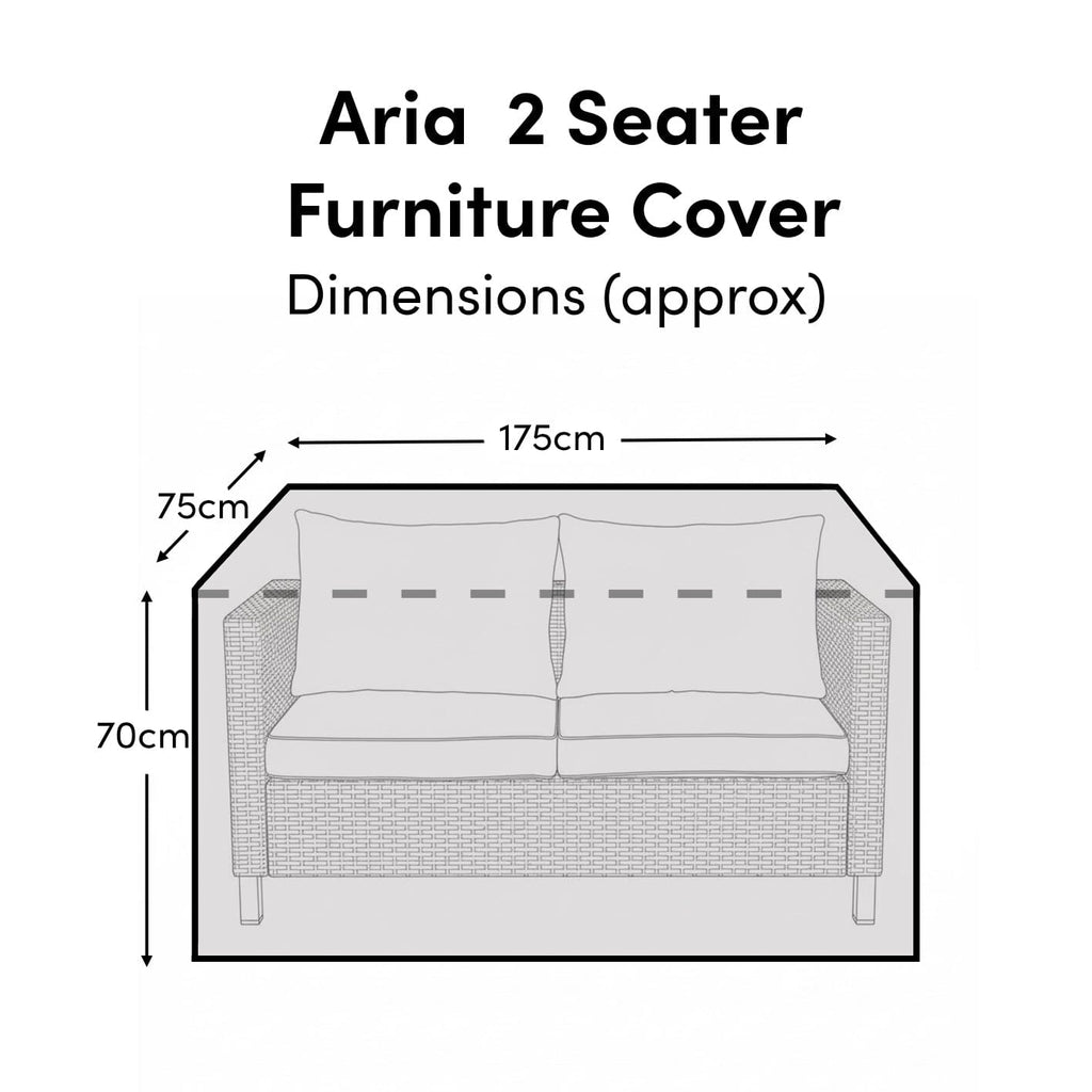 Rectangular Rain Cover 175x75x70cm - Rowan 2 Seater Sofa - Aria 2 Seater Sofa