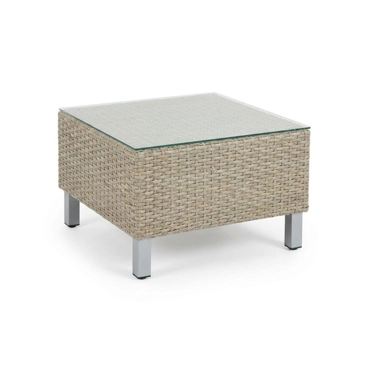 Aria 7 Seater Rattan Garden Sofa Set with Footstool & Coffee Table - Light Grey