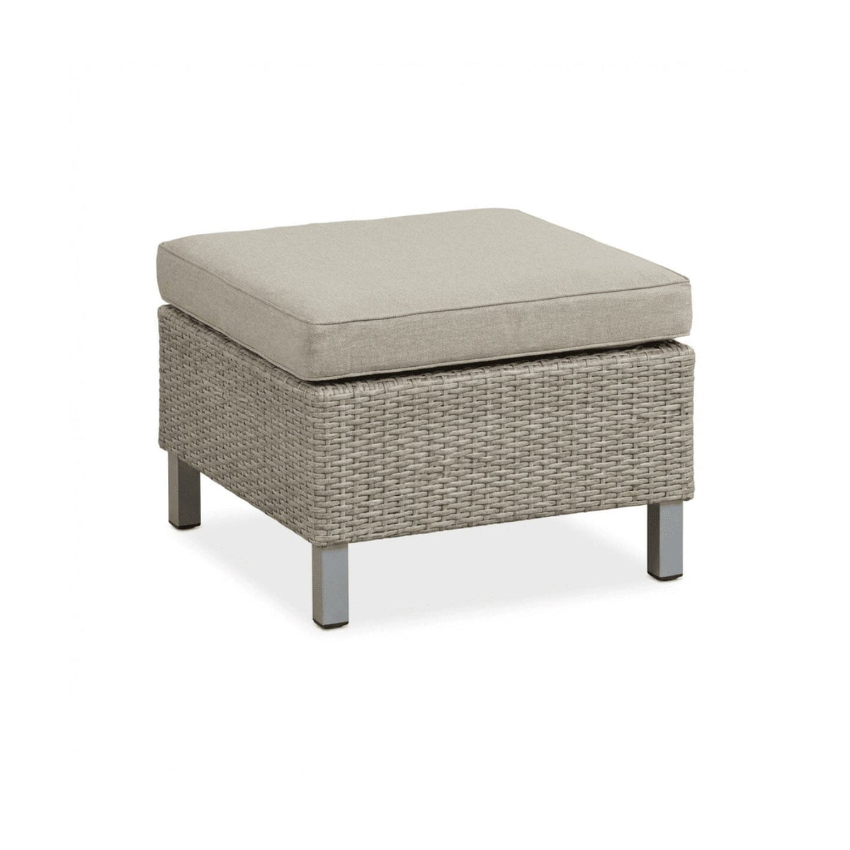 Aria 7 Seater Rattan Garden Sofa Set with Footstool & Coffee Table - Light Grey