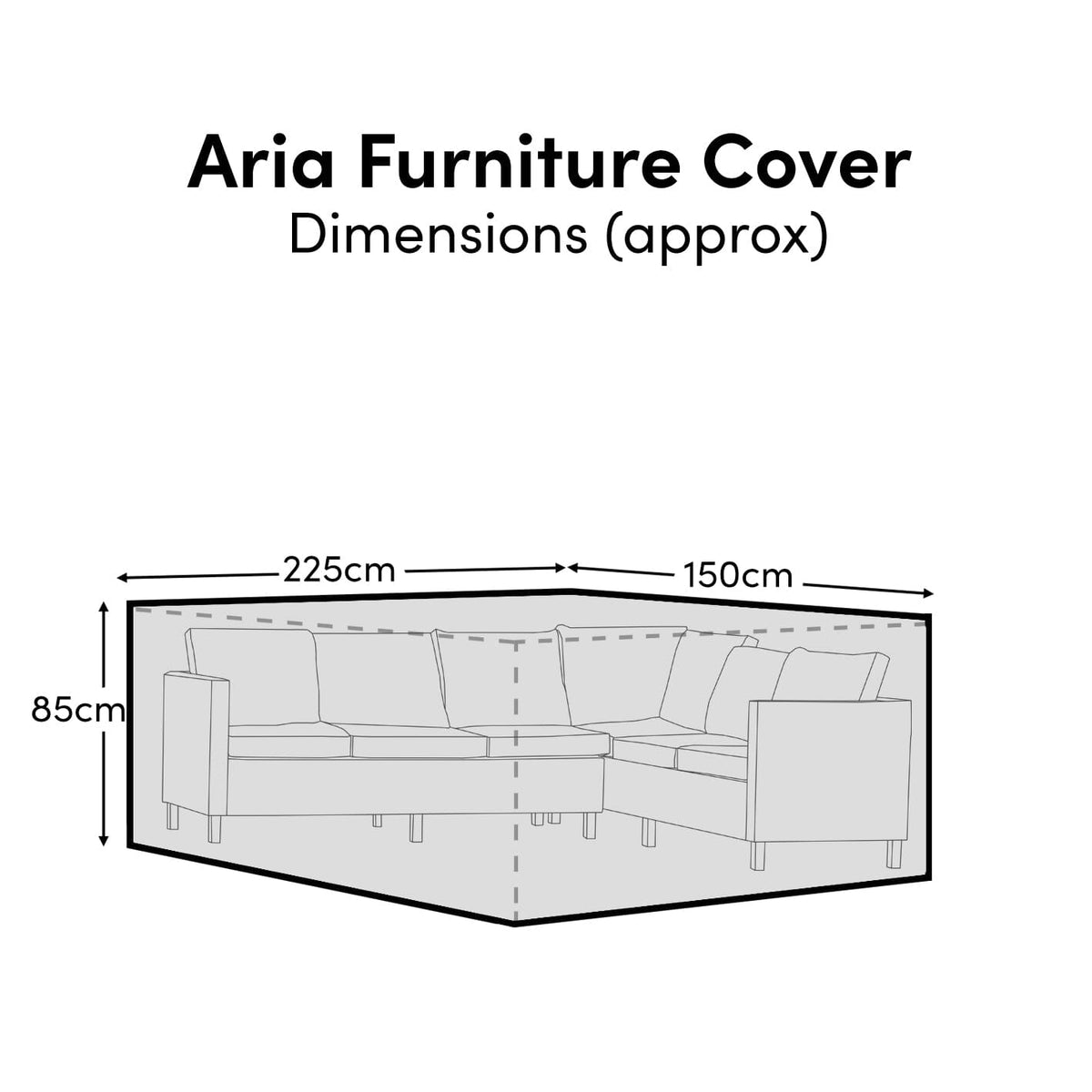Aria Corner Set Furniture Cover - 225x150x85cm