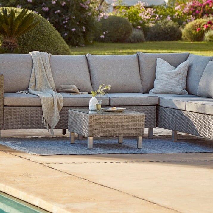 Aria Rattan Garden Coffee Table - Light Grey