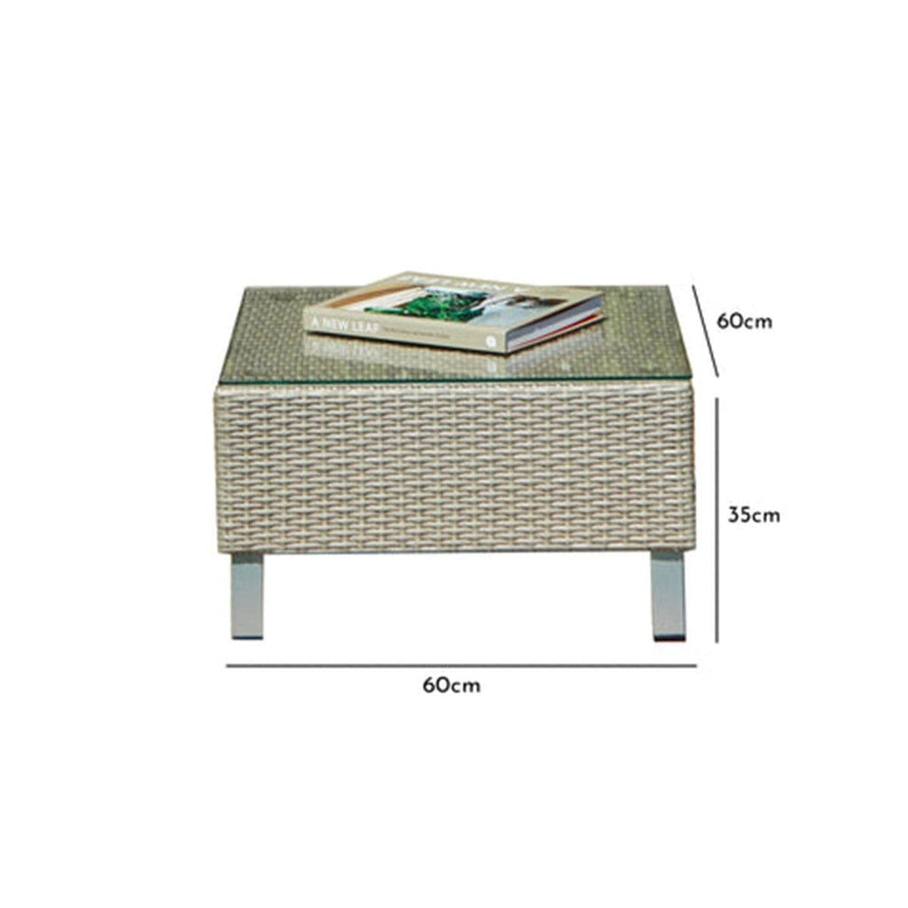 Outlet - Aria Rattan Garden Coffee Table - Light Grey