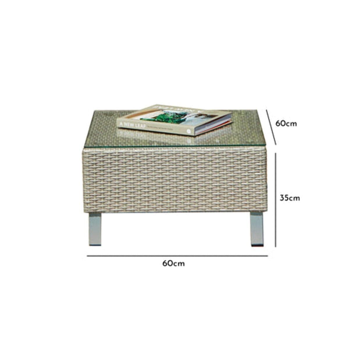 Aria Rattan Garden Coffee Table - Light Grey