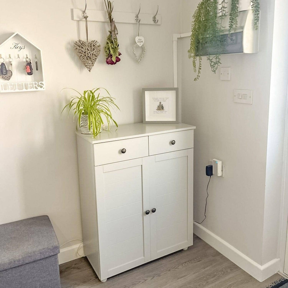Ascot Shoe Cabinet - White Storage Cupboard