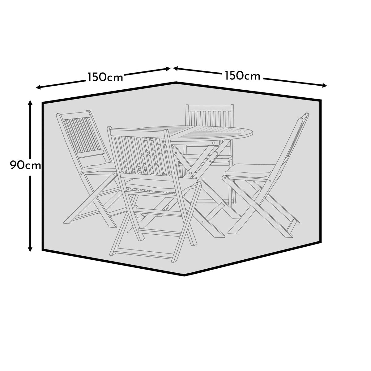 OUTLET - Small Round Garden Furniture Cover - Kemble  4 Seater