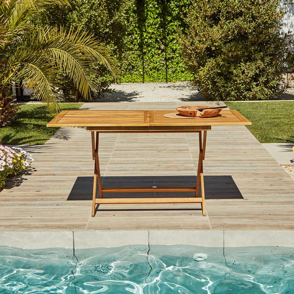 Ashby 4 Seater Wooden Rectangle Folding Dining Table - 120cm