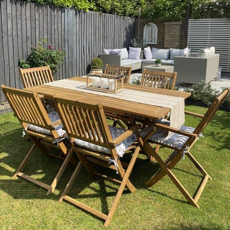 Ashby 6 Seater Wooden Garden Dining Set - 150cm