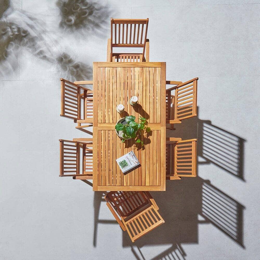 Ashby 6 Seater Wooden Rectangular Folding Dining Table - 150cm