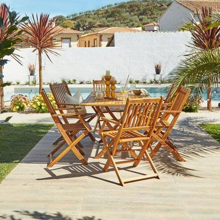 Ashby 6 Seater Wooden Rectangular Folding Dining Table - 150cm