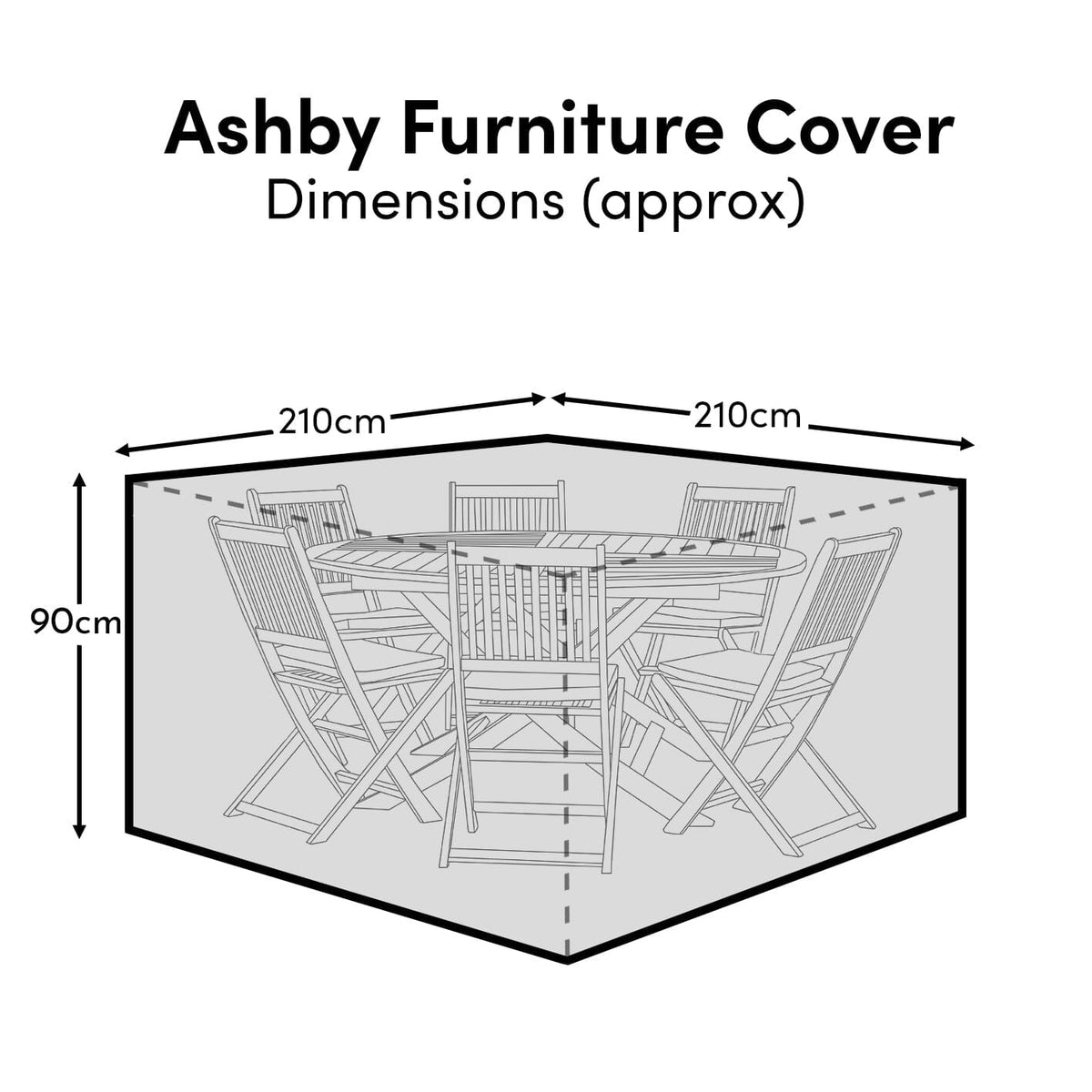 Large Round Garden Furniture Cover - Shiro & Ashby 8 Seater Sets