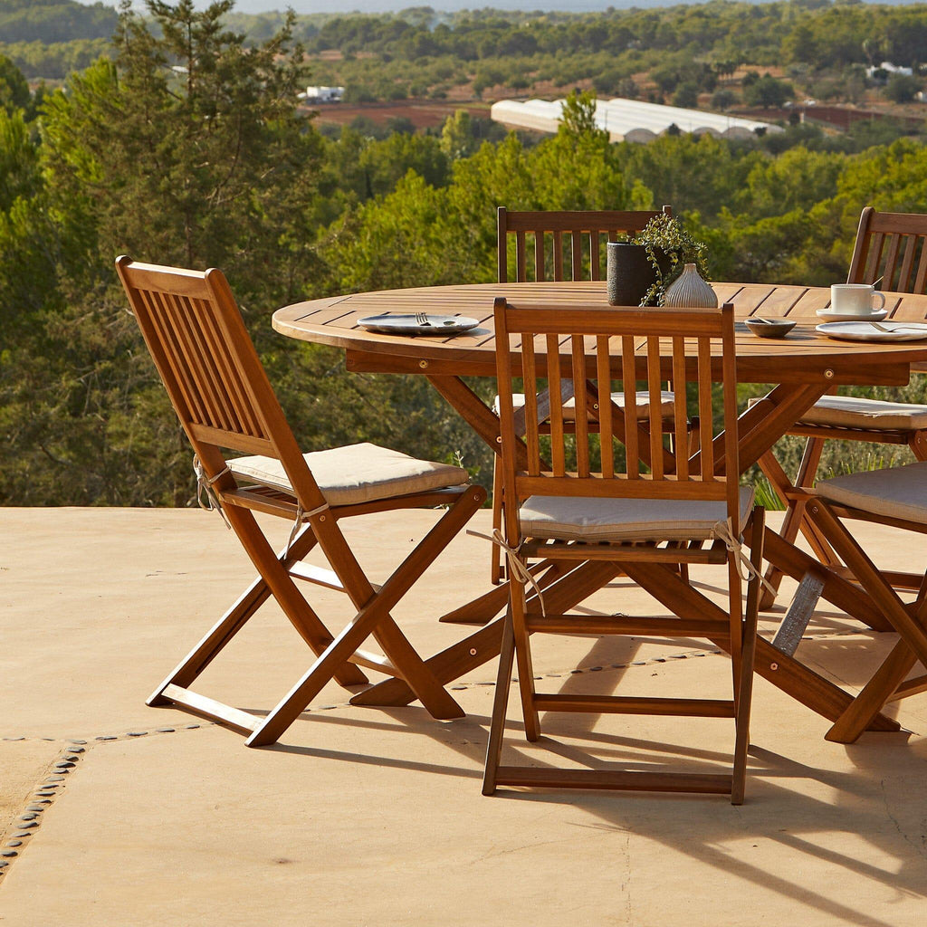 Ashby Wooden Armless Garden Folding Chairs - Set of 2