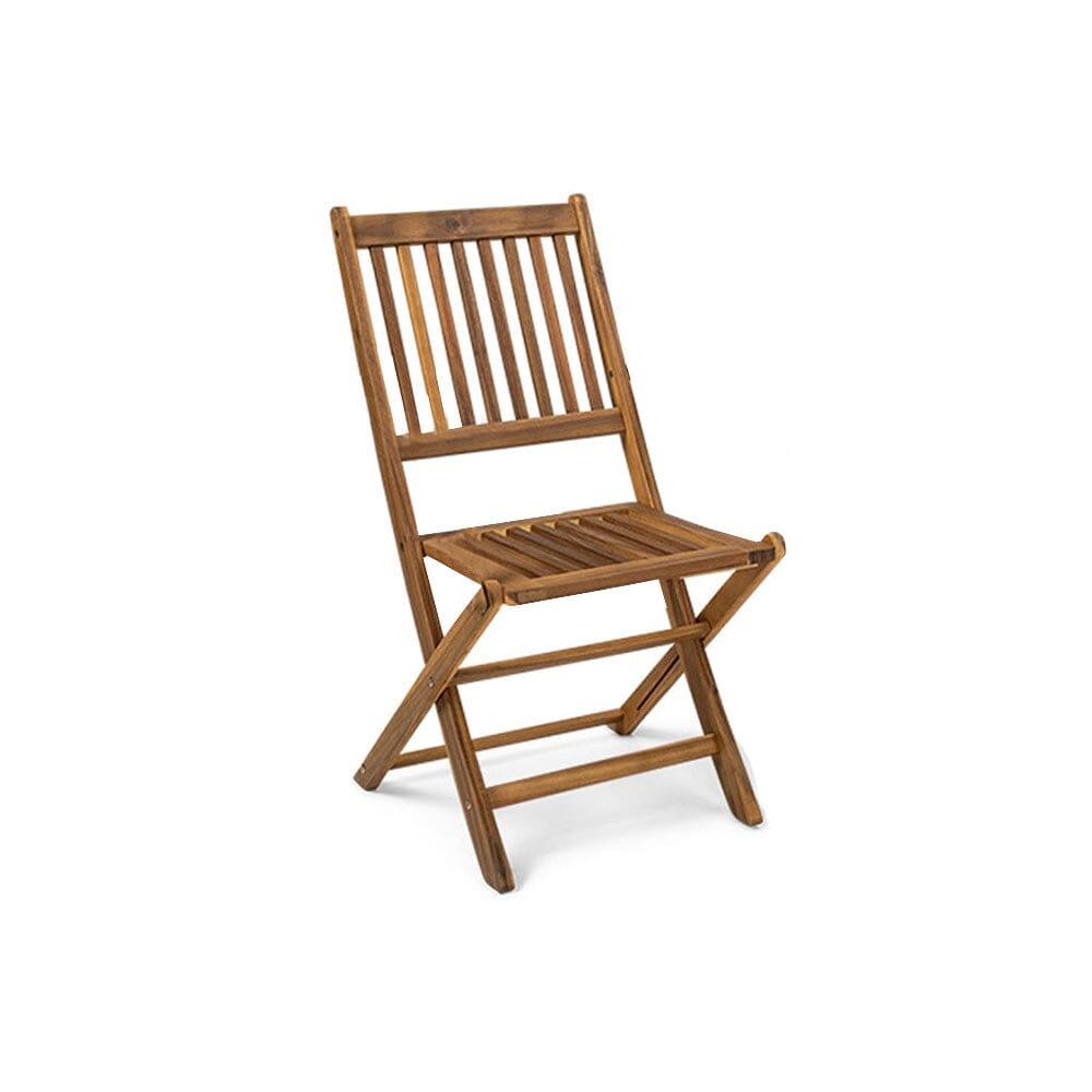 Ashby Wooden Armless Garden Folding Chairs - Set of 2