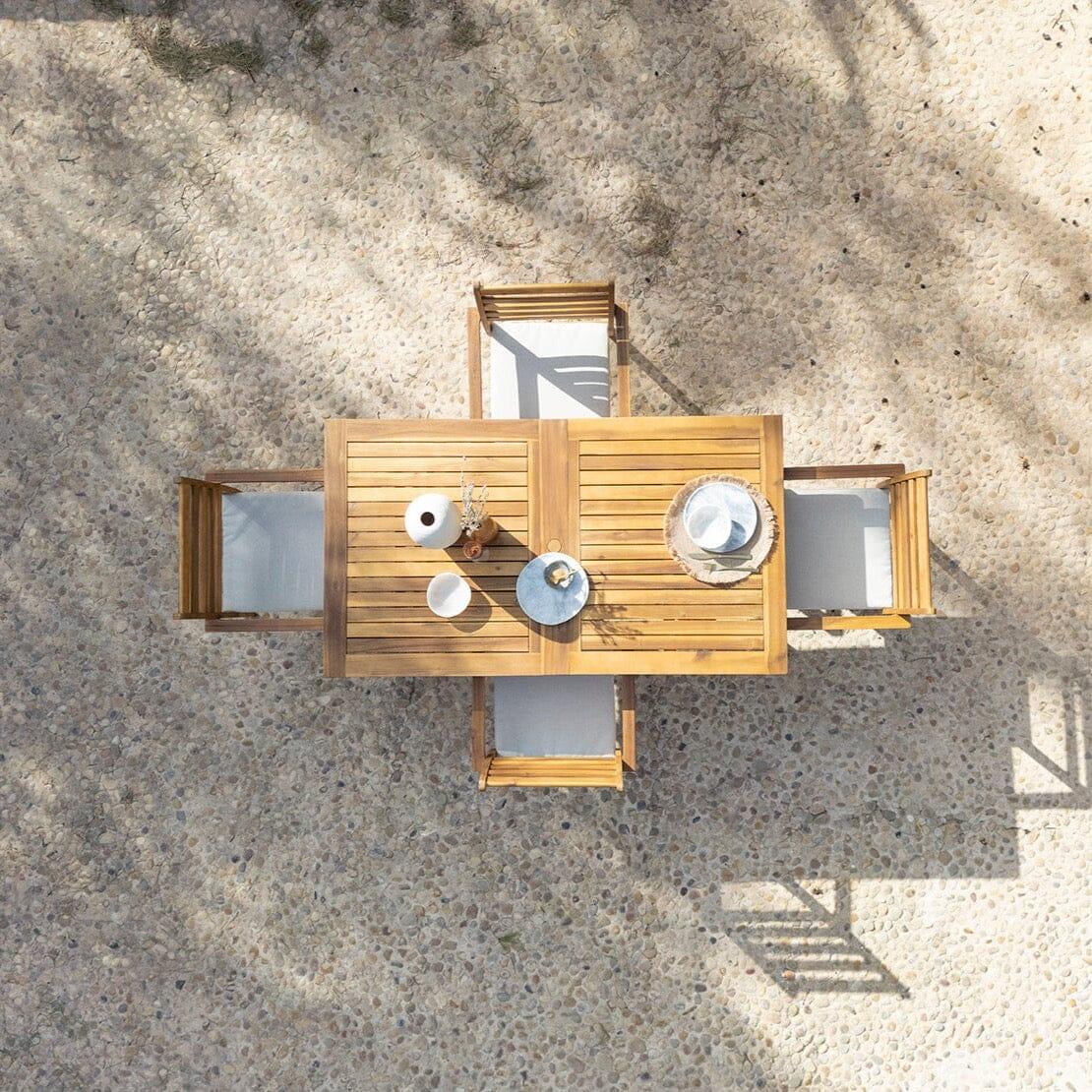 Aspen 4 Seater Wooden Extendable Garden Dining Set with Cushions