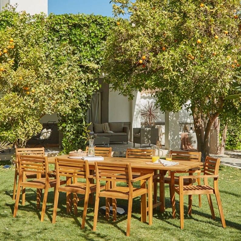Aspen 8 Seater Wooden Extendable Garden Dining Set with Cushions
