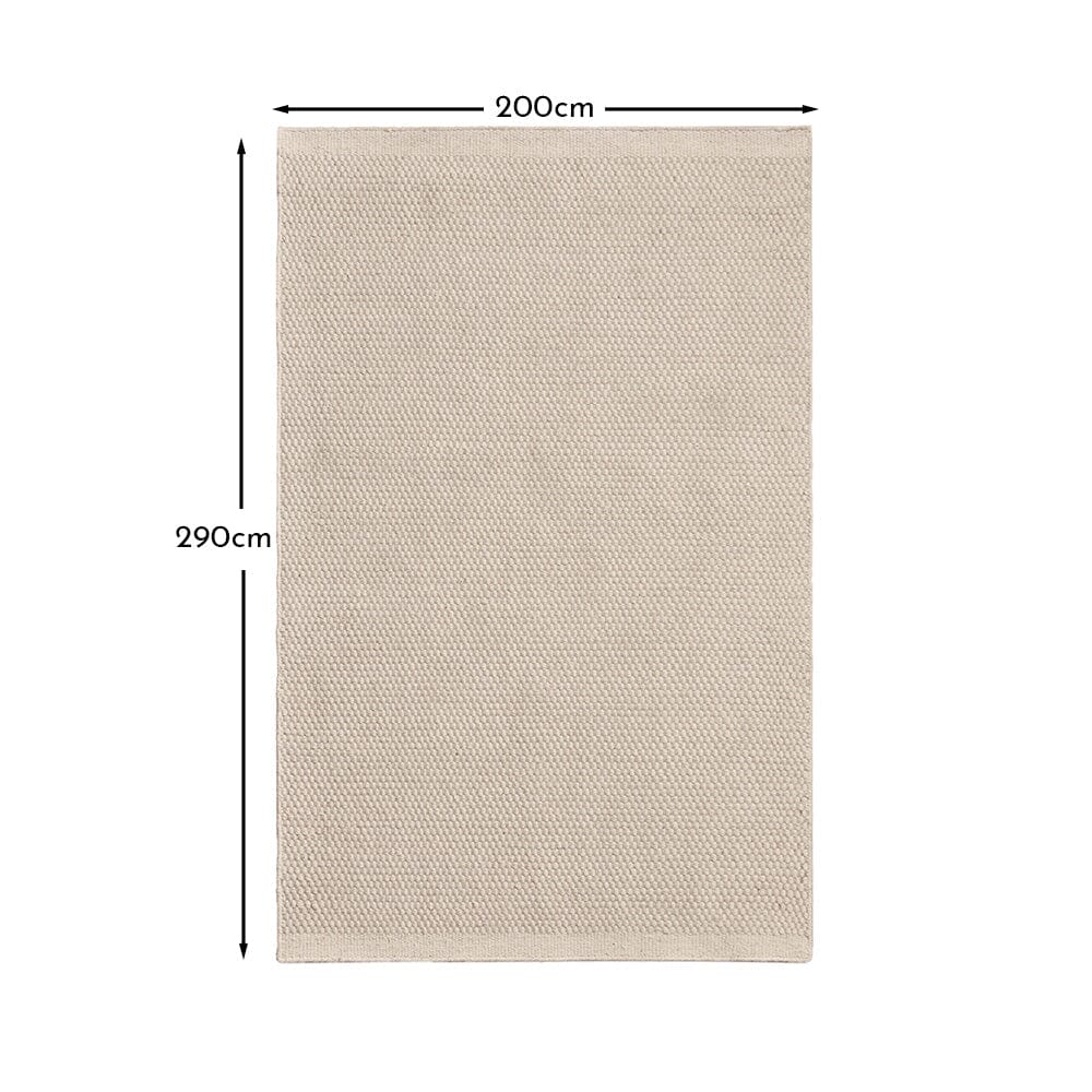 Atcham Clay/Natural Pebble Wool with Cotton Rug - 200 x 290cm