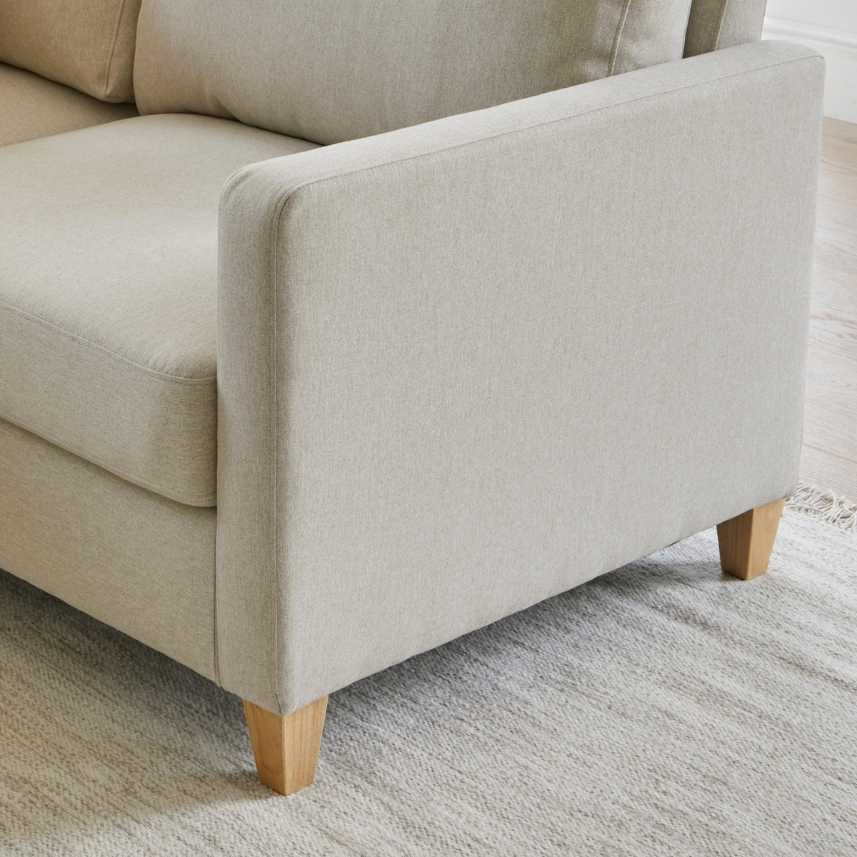 Ava Corner Sofa - Left Hand - Sand with Pale Oak Legs