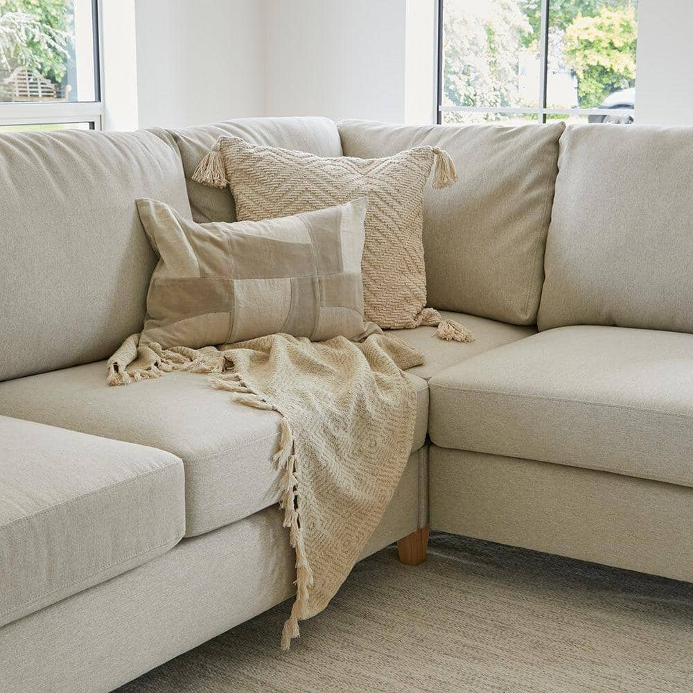 Ava Corner Sofa - Right Hand - Sand with Pale Oak Legs