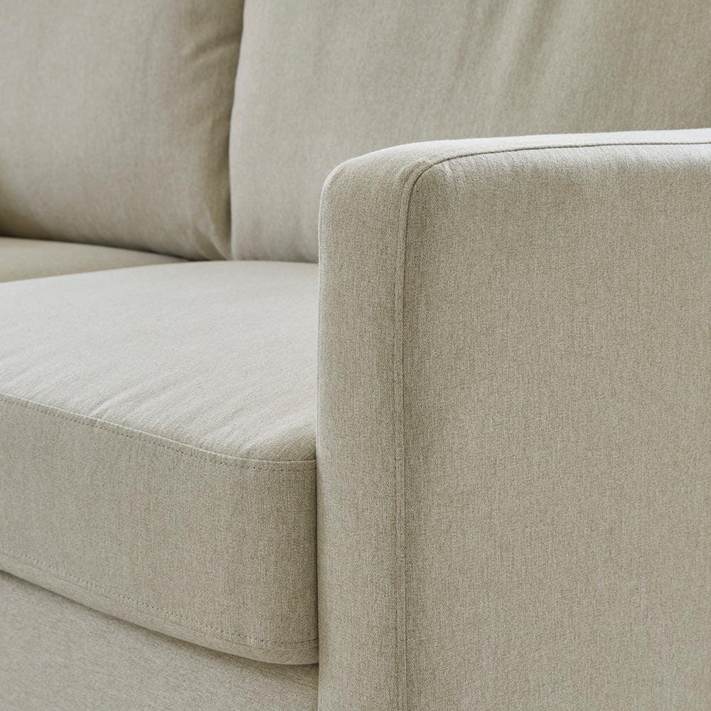 Ava  Large Chaise Corner Sofa - Left Hand - Sand with Pale Oak Legs