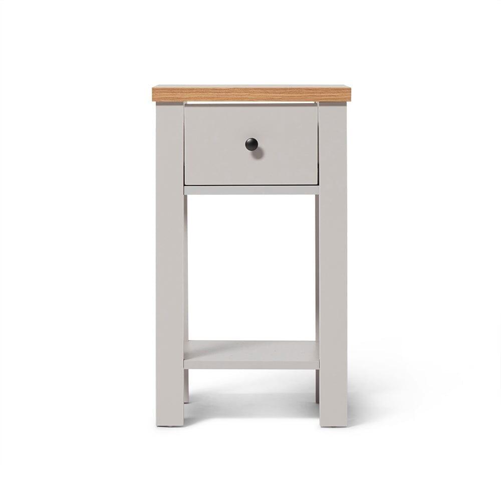 Bampton 1 Drawer Bedside Table - Stone Grey - Set of 2