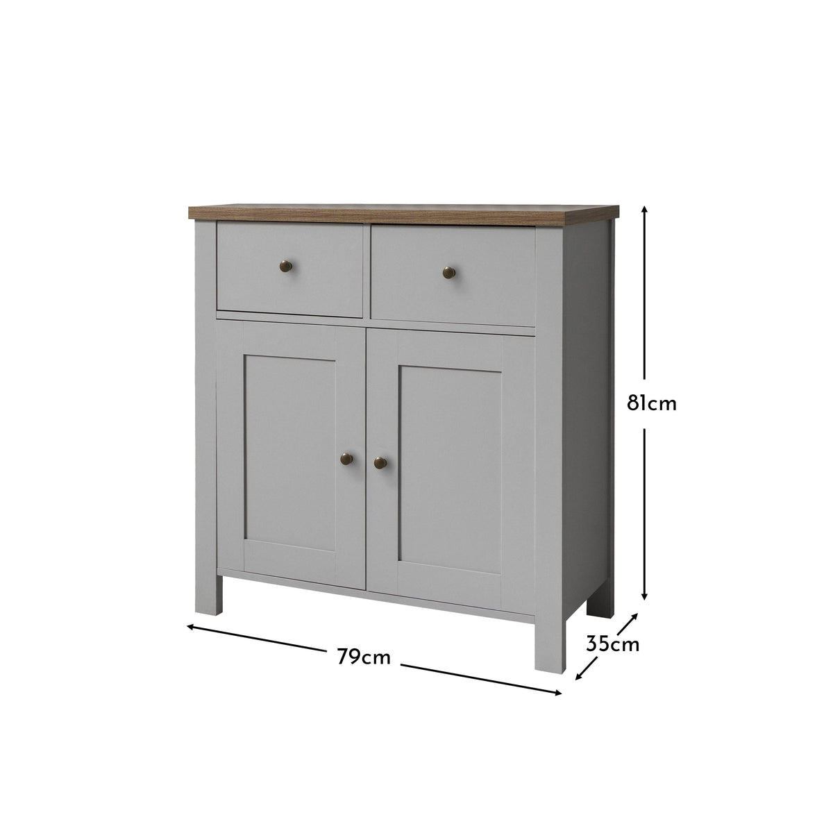 Outlet - Bampton 2 Door Sideboard - Stone Grey
