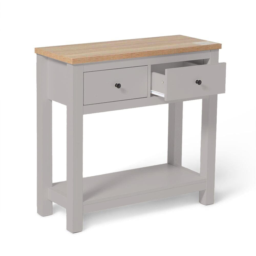 Bampton Stone Grey 2 Drawer Console Table