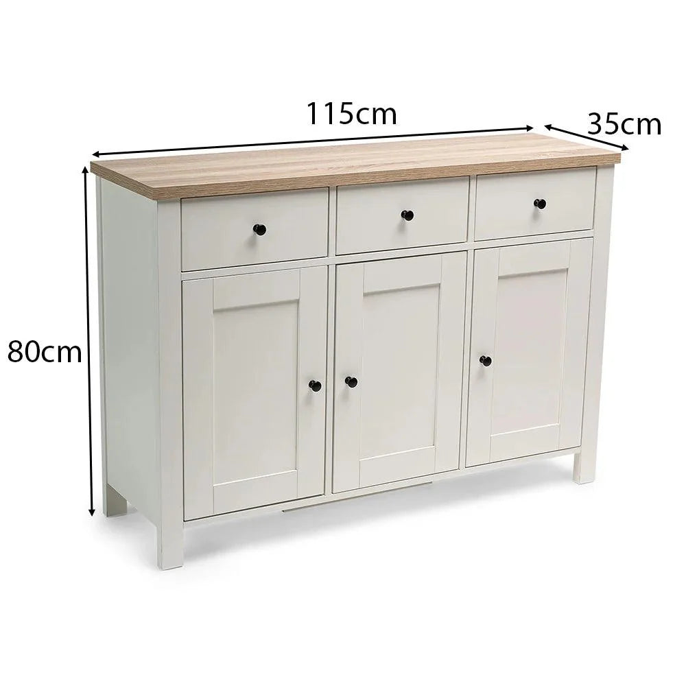 Outlet - Bampton 3 Door Sideboard - Grey