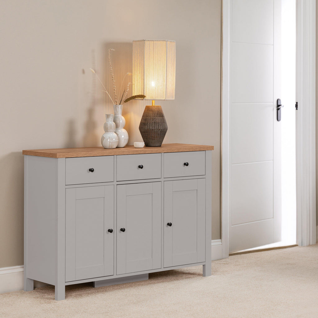 Outlet - Bampton 3 Door Sideboard - Grey