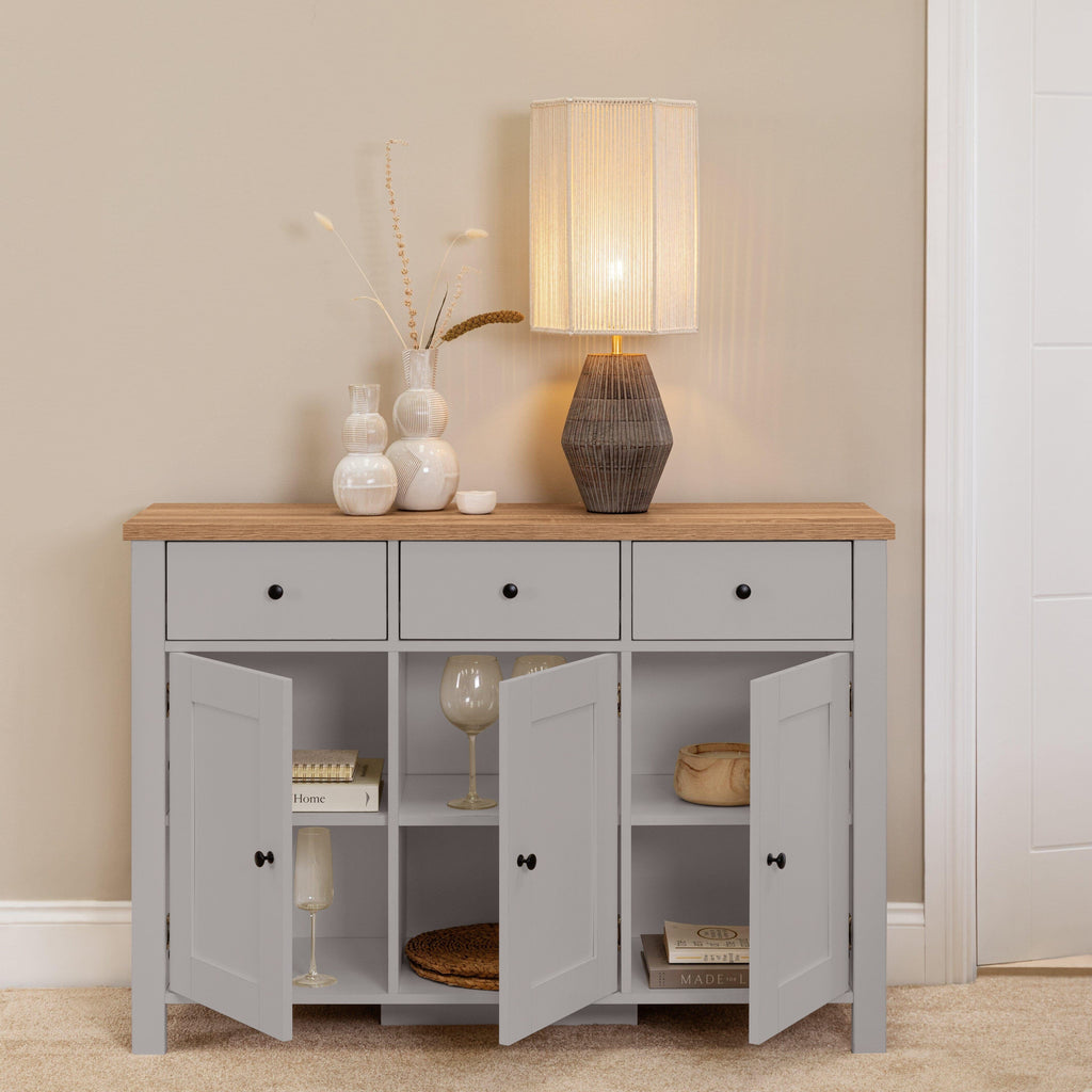Outlet - Bampton 3 Door Sideboard - Grey