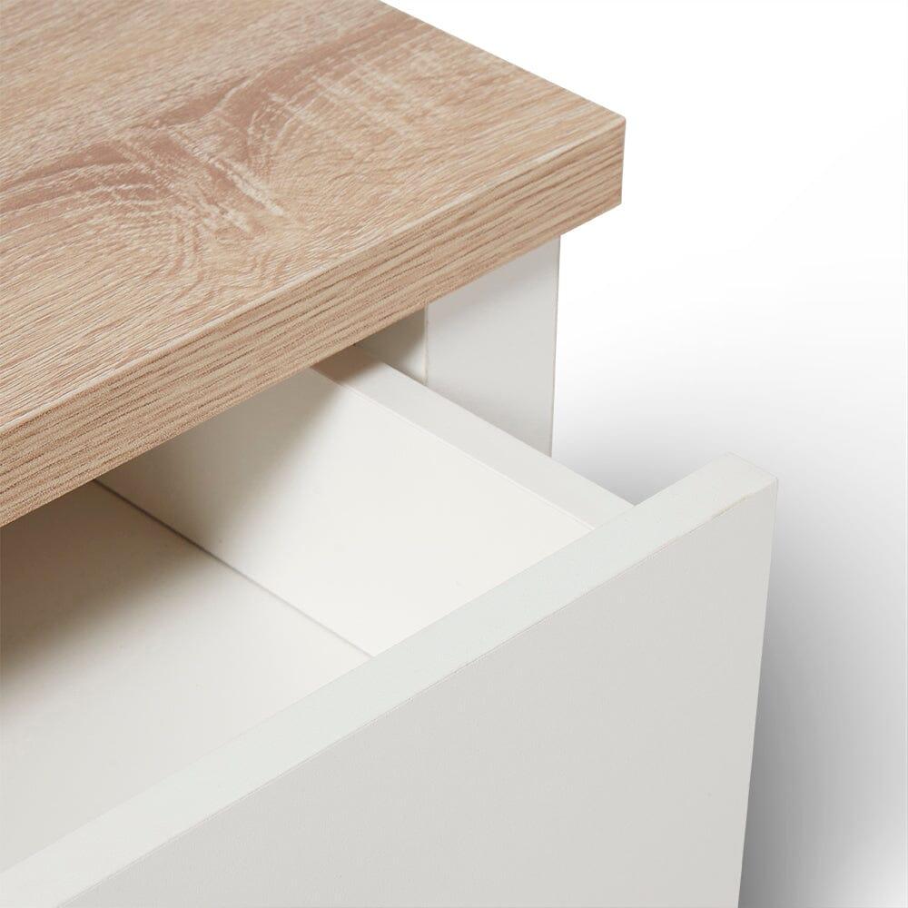 Bampton 3 Drawer Bedside Table - Alabaster White