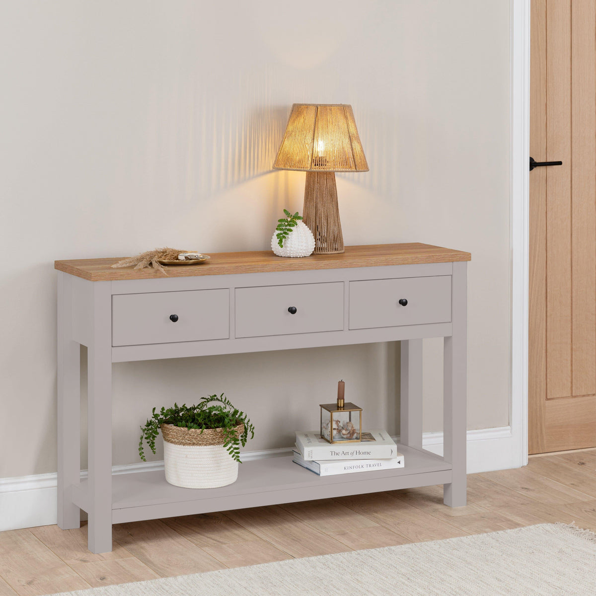 Outlet - Bampton Grey 3 Drawer Console Table