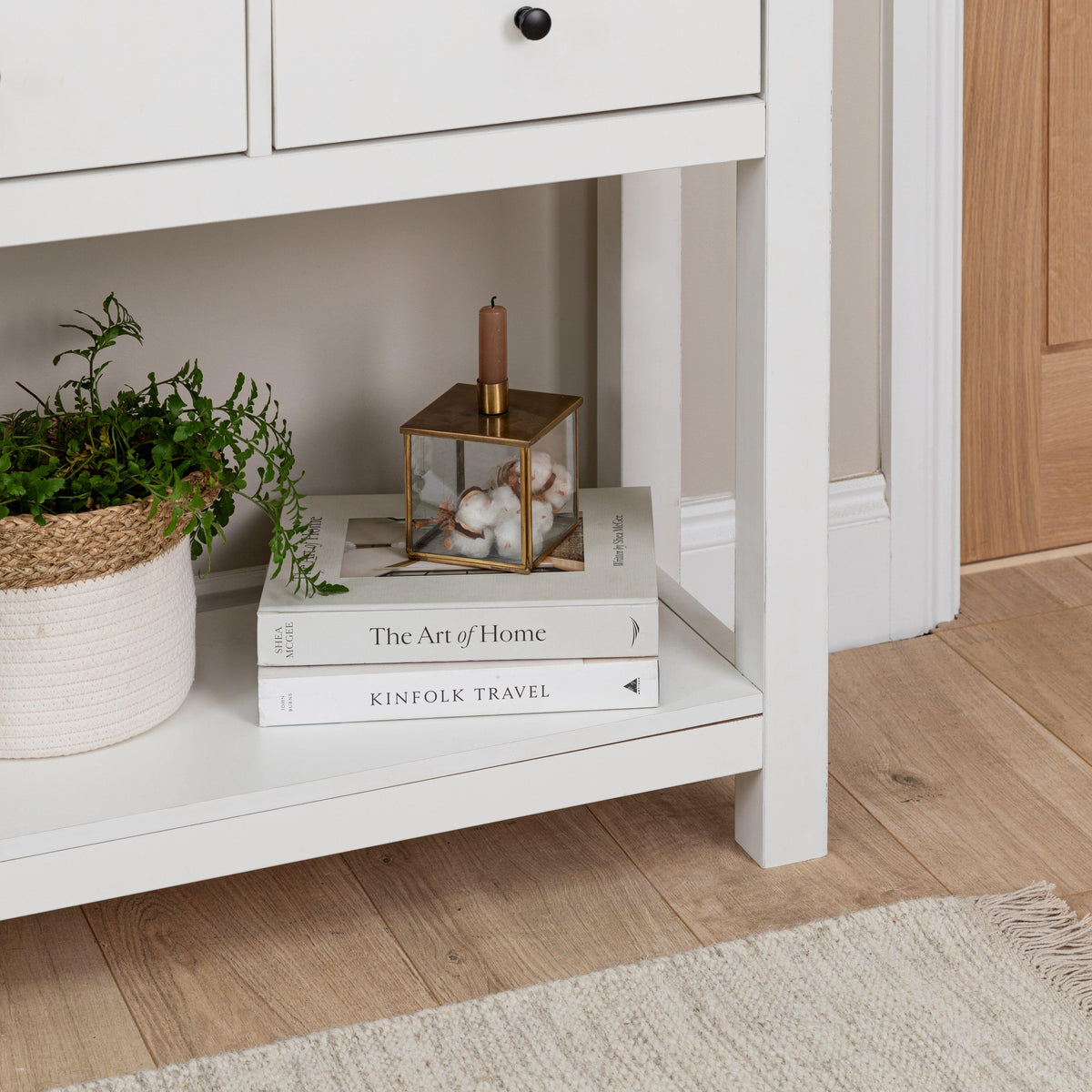 Bampton Alabaster White 3 Drawer Console Table