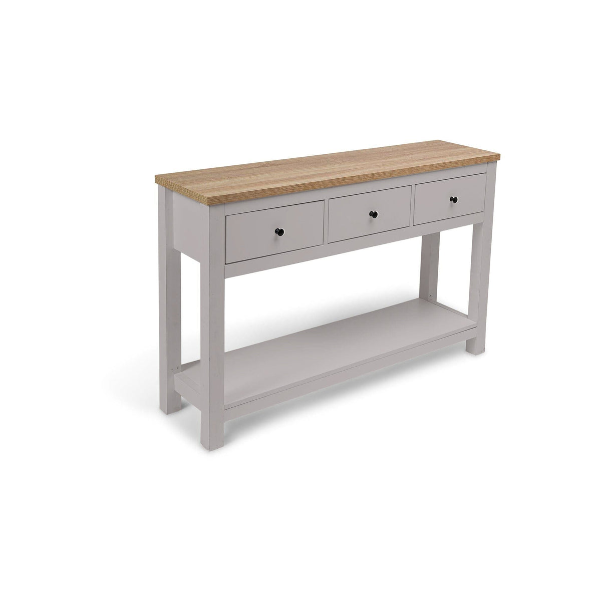 Bampton Stone Grey 3 Drawer Console Table
