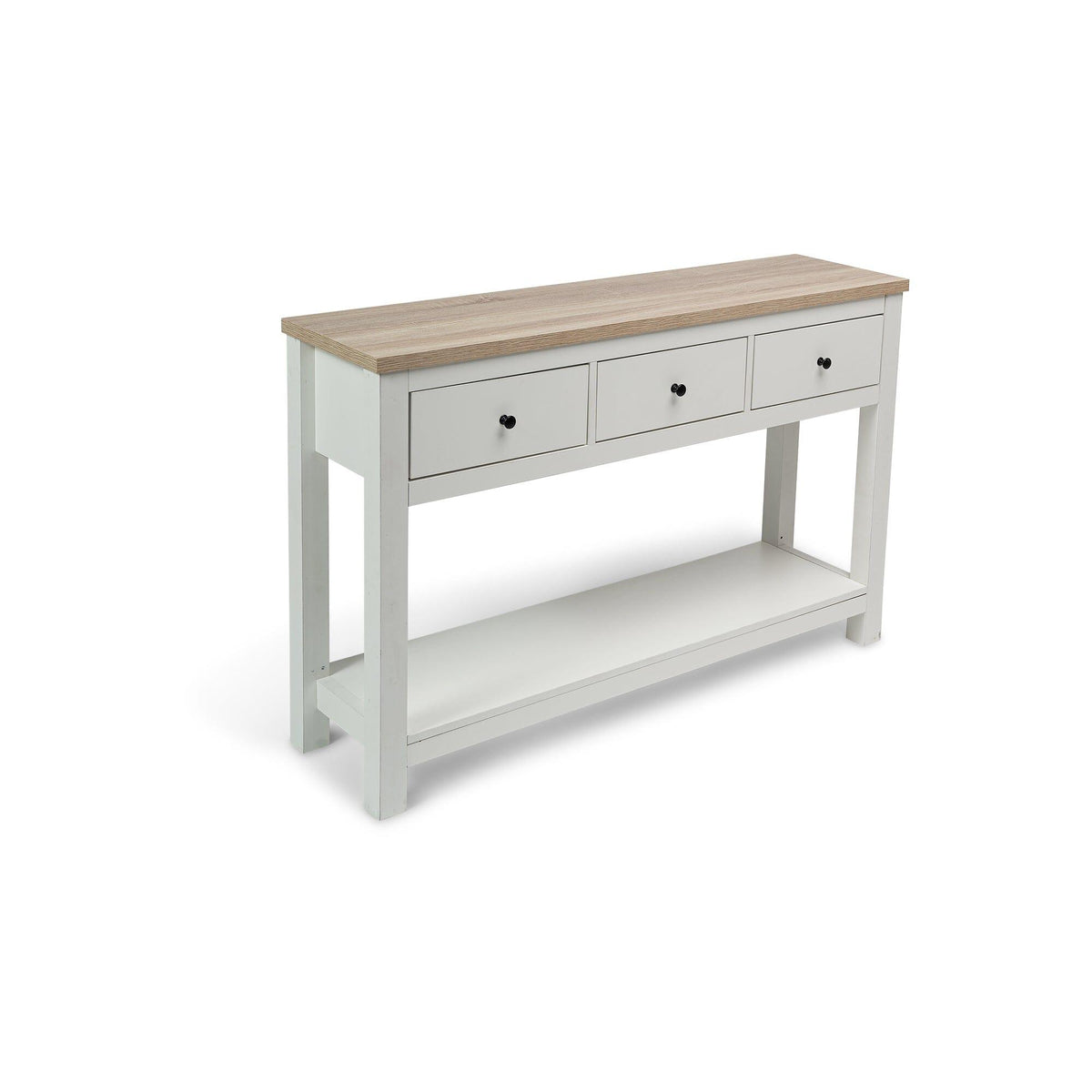 Bampton Alabaster White 3 Drawer Console Table