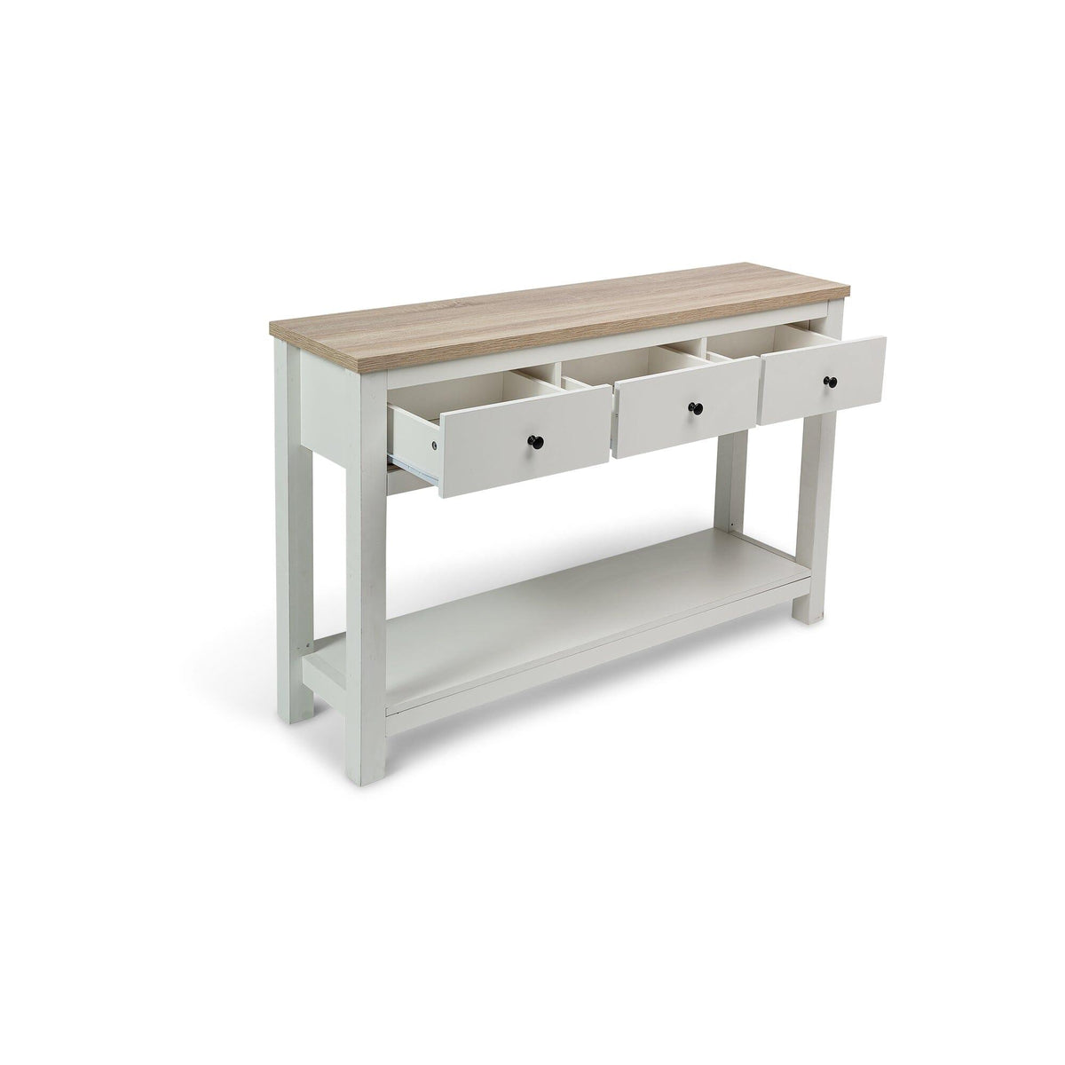 Bampton Alabaster White 3 Drawer Console Table