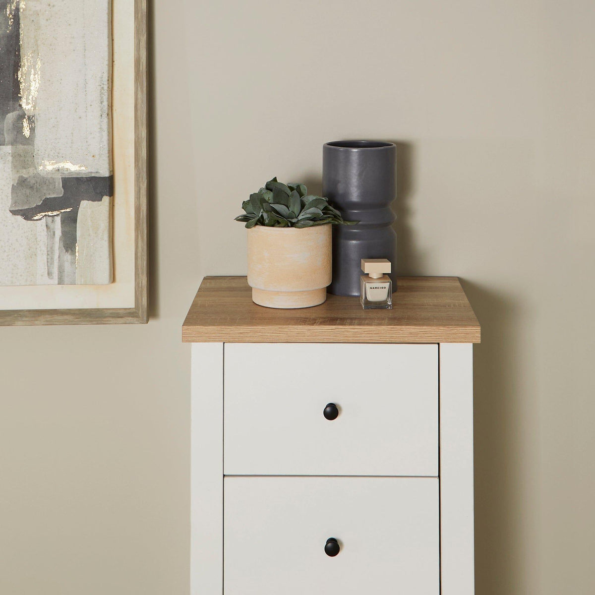 Outlet - Bampton 5 Drawer Tallboy - White