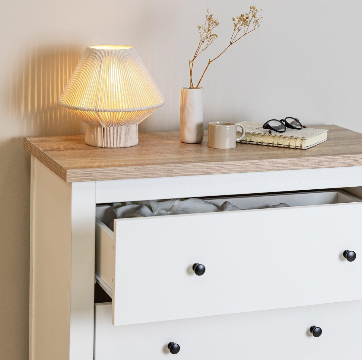 Bampton 4 Drawer Tall Chest of Drawers - Alabaster White