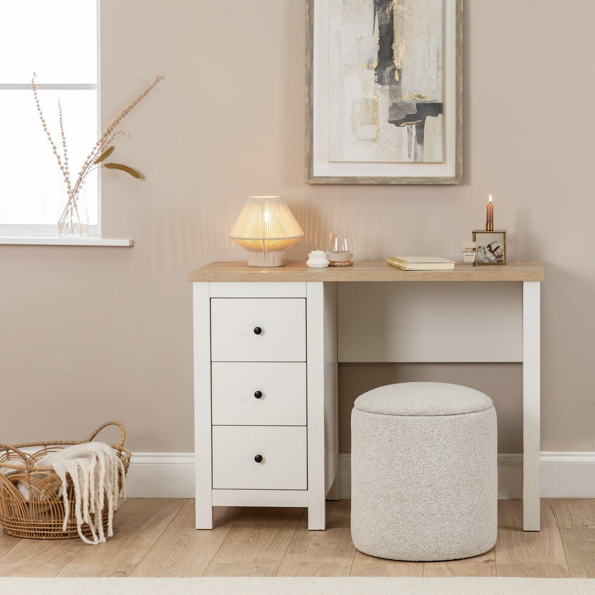 Outlet - Bari Small White Cotton String Table Lamp