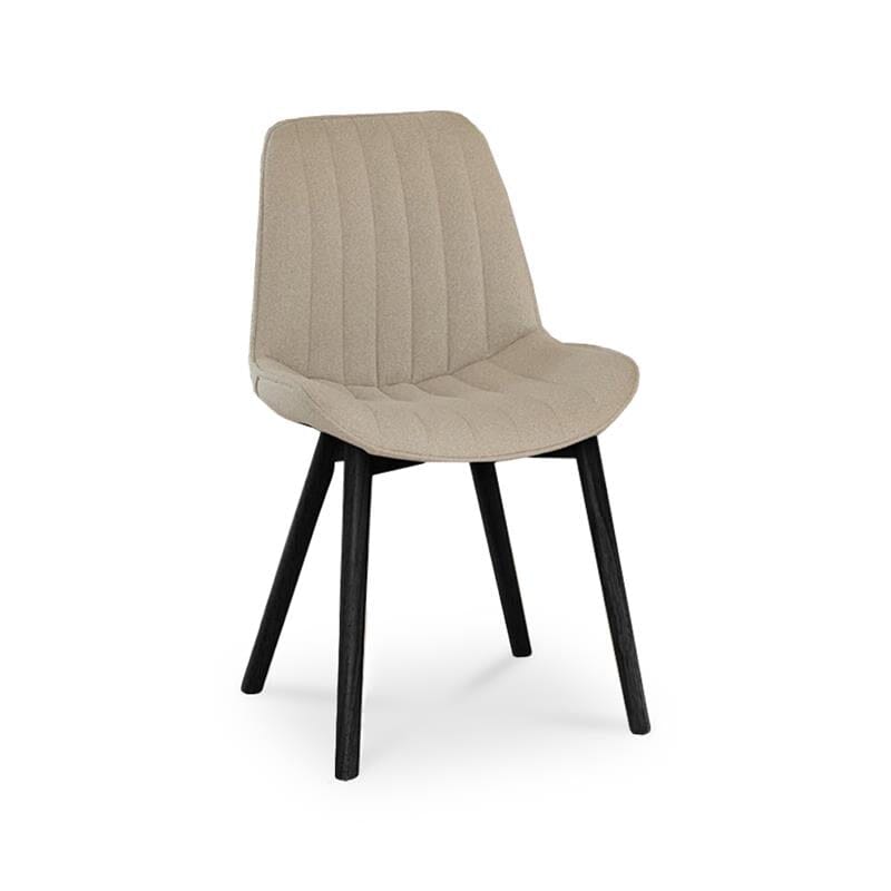 Amelia Whitewash Extendable Dining Table Set - 6 Seater - Bella Light Beige Boucle Dining Chairs - Black Legs