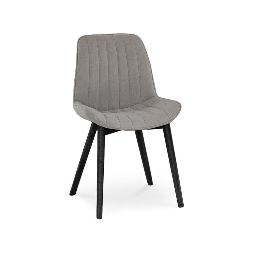 Amelia Whitewash Extendable Dining Table Set - 6 Seater - Bella Cloud Grey Dining Chairs - Black Legs