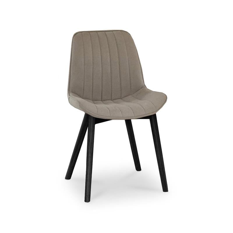 Amelia Black Extending Dining Table Set - 6 Seater - Bella Beige Dining Chairs - Black Legs