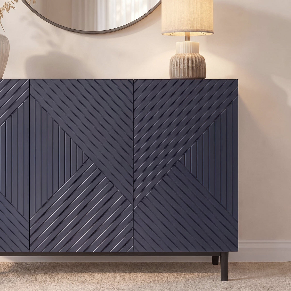 Jack 3 Door Large Sideboard - Geometric Blue
