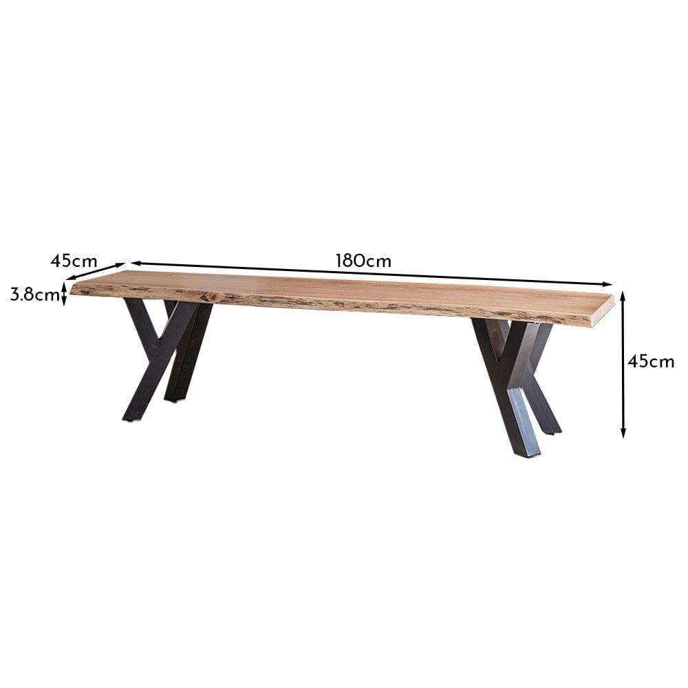 Bosco 4 Seater Acacia Wood Dining Bench - Natural