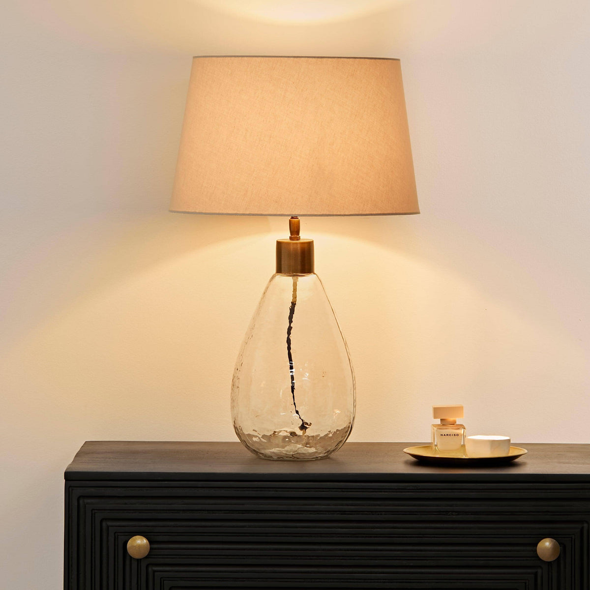 OUTLET - Breamore 30cm Lamp Base - Clear Glass