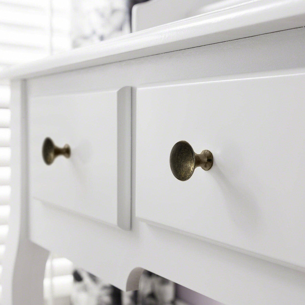 OUTLET - Capri White Dressing Table with Mirror & Stool